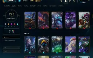 Esmeralda 3 com TODOS os champs e 123 Skins ( ADC / SUP )