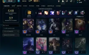Esmeralda 3 com TODOS os champs e 123 Skins ( ADC / SUP )