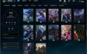 Conta ouro 4 com 70 skins, 120 champs e  (  661 RP )