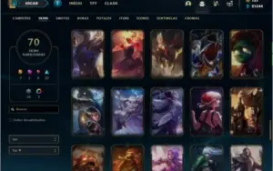 Conta ouro 4 com 70 skins, 120 champs e  (  661 RP )