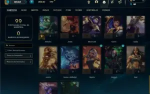 Unranked com 50 Champs e 13 Skins