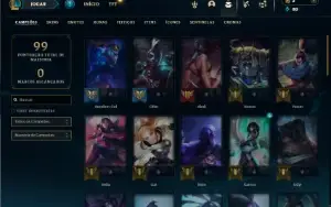 Unranked com 50 Champs e 13 Skins