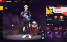 Conta Free fire, com calça Angélica vermelha e verde,Naruto