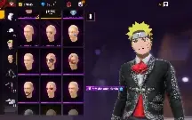 Conta Free fire, com calça Angélica vermelha e verde,Naruto