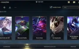 ESMERALDA IV + 13 SKINS + 39 CAMPEÕES + PASSE WILD COMPLETO