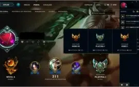 CONTA LEAGUE OF LEGENDS - PLATINA 1 - 63 SKINS