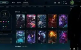 Vendo conta de LOL - Platina II com 74 skins habilitadas