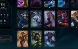 conta de lol, platina iv, 84 skins
