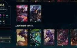 conta de lol, platina iv, 84 skins