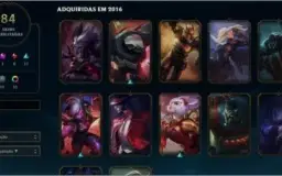 conta de lol, platina iv, 84 skins