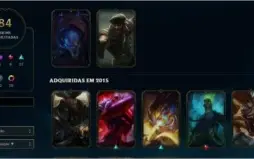 conta de lol, platina iv, 84 skins