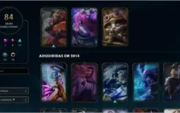 conta de lol, platina iv, 84 skins