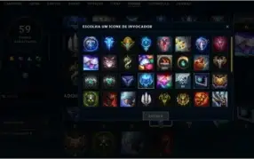Conta LoL League of Legends Ouro 5 , 58 champions/12 skins