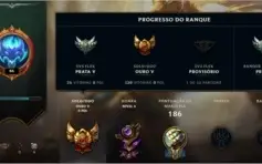 Conta LoL League of Legends Ouro 5 , 58 champions/12 skins