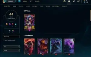 Conta Unranked com 86 Champs e 44 Skins + 450k de Brand