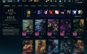 Prata 2 com TODOS os champs e 339 Skins ( Nivel 496 )