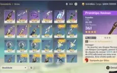 Diluc AR33, Lv60, Estátuas lv10 Geo e Anemo, mundo 3