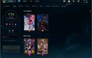 CONTA LOL NO OURO 2 + 176 SKINS + TODOS CAMPEÕES LANÇADOS