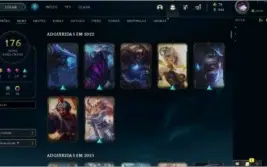 CONTA LOL NO OURO 2 + 176 SKINS + TODOS CAMPEÕES LANÇADOS
