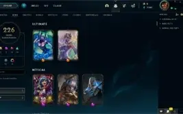 Conta de lol, ouro 3, level 459, todos os champs e 226 skins