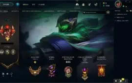Conta de lol, ouro 3, level 459, todos os champs e 226 skins