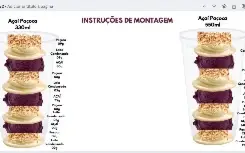 Instrução Ilustração Montagem Copo Açaí