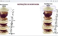 Instrução Ilustração Montagem Copo Açaí
