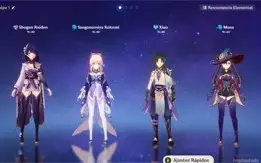 AR 53 Xiao, Rainden, Kokomi e Mona + 4 Estrelas