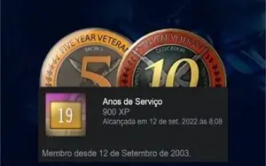 CONTA ANTIGA STEAM 20 ANOS (12 SETEMBRO DE 2003) 5 E 10 ANOS
