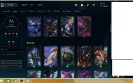 Conta League of Legends OuroIV, 76 Skins, 106 Campeões...