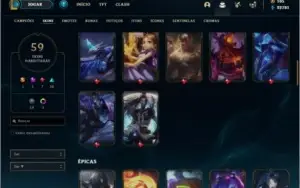 Conta Platina 1 com 123 champs e 59 skins