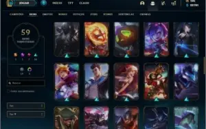 Conta Platina 1 com 123 champs e 59 skins