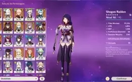 Raiden C3 Kazuha Hutão Shenhe Eula Kokomi Jean C1 Diluc C2