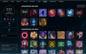 Conta lol lvl  470 platina 4 + 153 skins