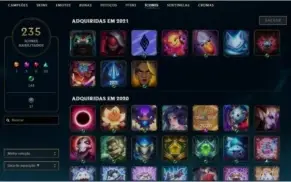 Conta lol lvl  470 platina 4 + 153 skins