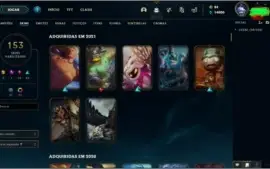 Conta lol lvl  470 platina 4 + 153 skins