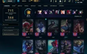 Esmeralda 4 com TODOS os champs e 338 Skins (MID / ADC / JG)