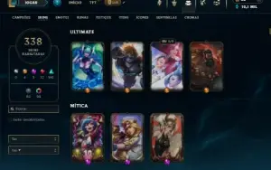 Esmeralda 4 com TODOS os champs e 338 Skins (MID / ADC / JG)