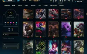 Esmeralda 4 com TODOS os champs e 338 Skins (MID / ADC / JG)