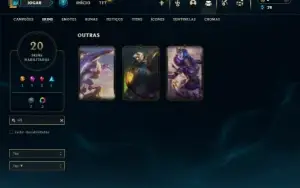 Esmeralda 1 com 50 Champs e 20 Skins + 3 Vitoriosas