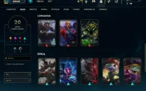 Esmeralda 1 com 50 Champs e 20 Skins + 3 Vitoriosas