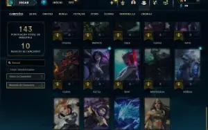 Esmeralda 1 com 50 Champs e 20 Skins + 3 Vitoriosas