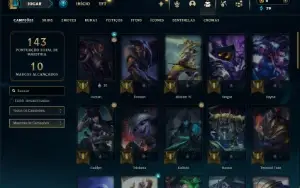 Esmeralda 1 com 50 Champs e 20 Skins + 3 Vitoriosas