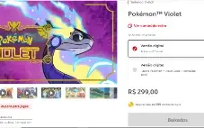 Vendo Conta Nintendo Com Pokemon Violet E Pokemon Sword