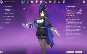 conta genshin impact AR 52 clorinde + furina + armas assinat