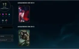 Conta Gold 1 solo/plat 5 flex/45 champions/12 skins