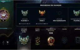 Conta Gold 1 solo/plat 5 flex/45 champions/12 skins
