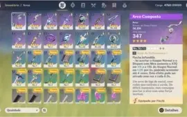 AR 37, gigi + fischl + Chongyun + 11 armas 4 estrelas