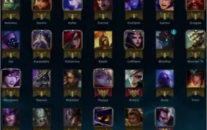 Conta platina 5 + 34 Champs + skins (borda ouro)