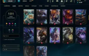 Bronze 2 com TODOS os champs e 101 Skins ( Mais de 70 Jogos)